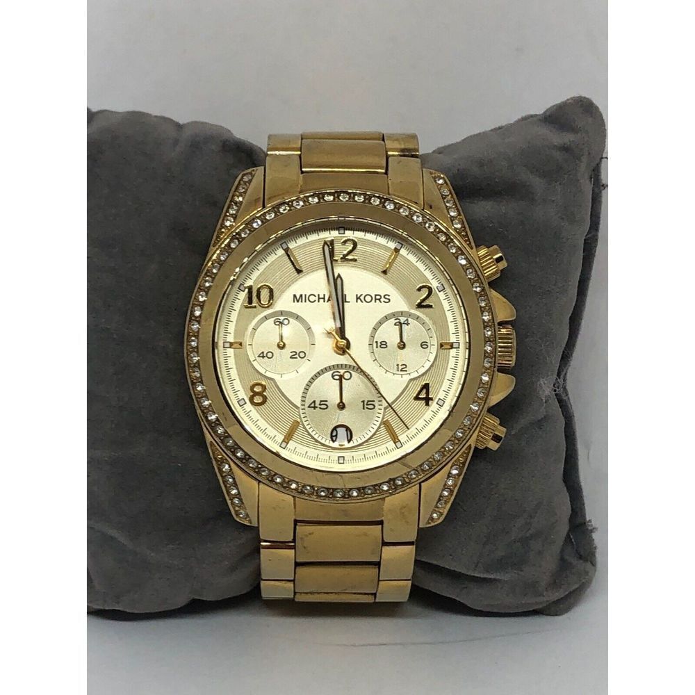 MICHAEL KORS MK5166 Women's Stainless Steel Analog Gold Dial Quartz Watch KG490